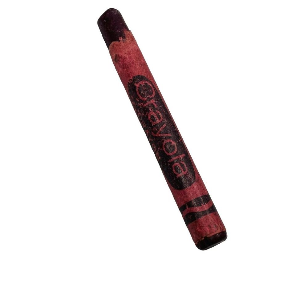 Vintage Binney & Smith Crayola Crayon Mulberry Retired USA USED BROKEN Wide Logo